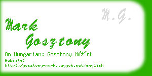 mark gosztony business card